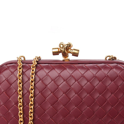Bottega Veneta Nappa Intrecciato Chain Knot Clutch Bordeaux 9 of 9