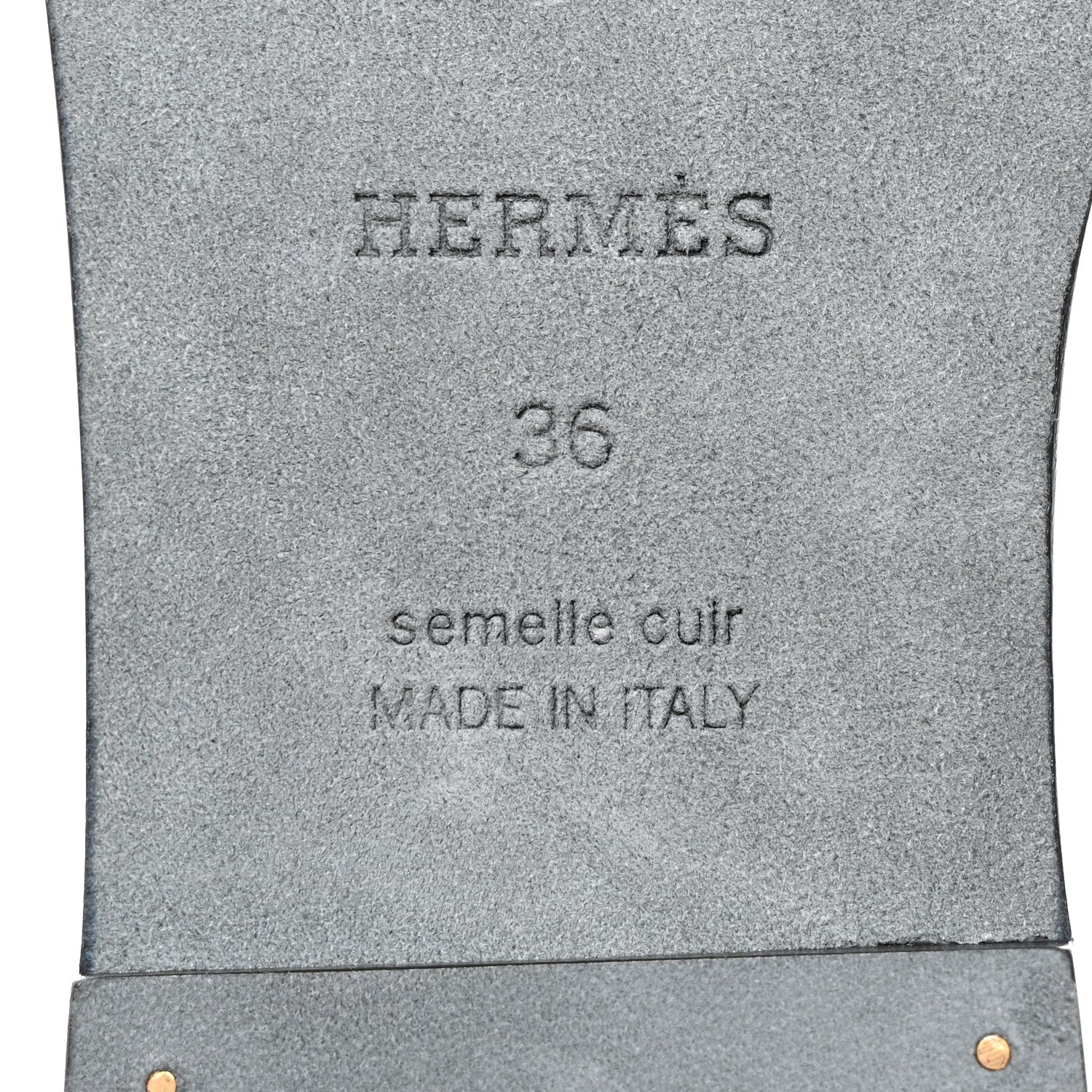 Hermes Box Calfskin Oran Sandals 36 Black 7 of 9