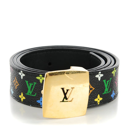 Louis Vuitton Monogram Multicolor LV Cut Reversible Belt 80 32 Black 1 of 8