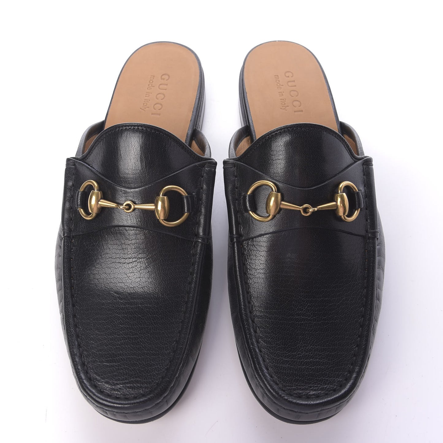 Goatskin Mens Horsebit Slippers 9 Black