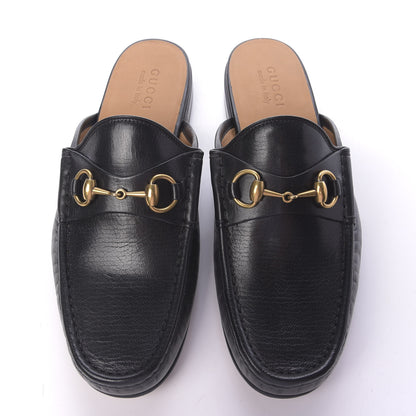 Gucci Goatskin Mens Horsebit Slippers 9 Black 5 of 11