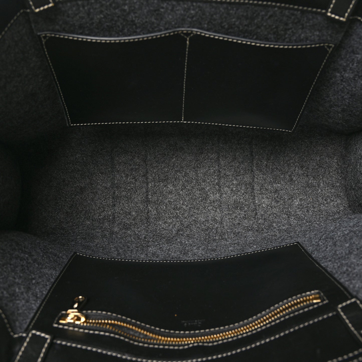 Felt Shiny Calfskin Large Woody Ribbon Tote Cashmere Gray