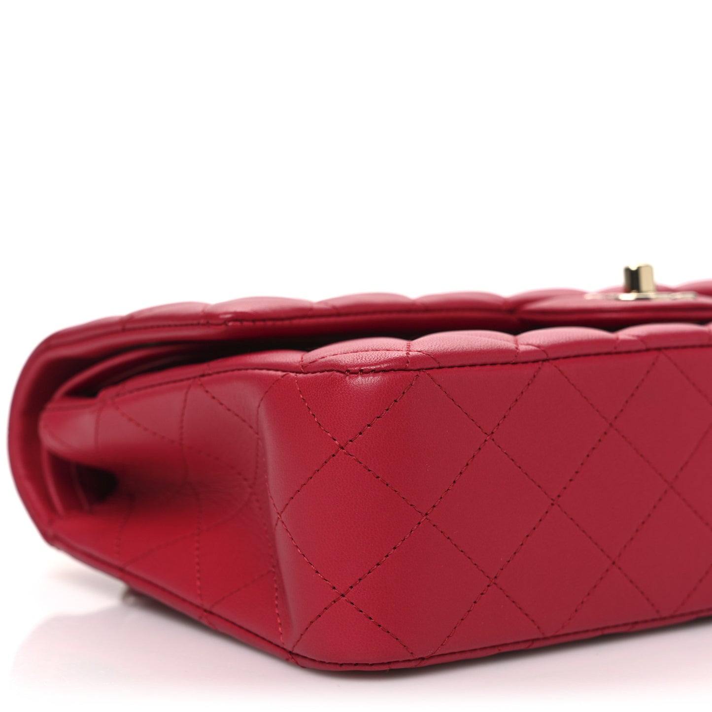 Lambskin Quilted Medium Double Flap Dark Pink