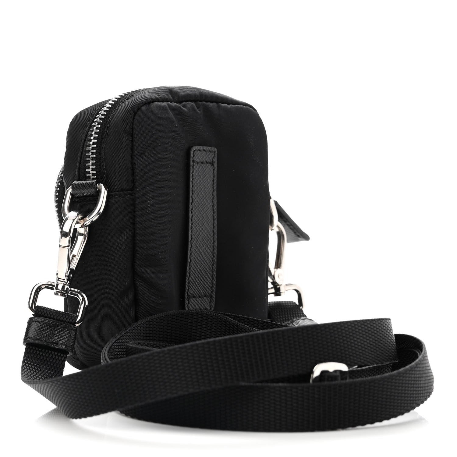 Prada Tessuto Nylon Saffiano Mini Crossbody Pouch Black 3 of 11