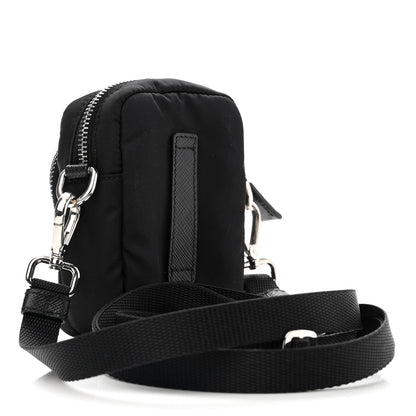 Prada Tessuto Nylon Saffiano Mini Crossbody Pouch Black 3 of 11