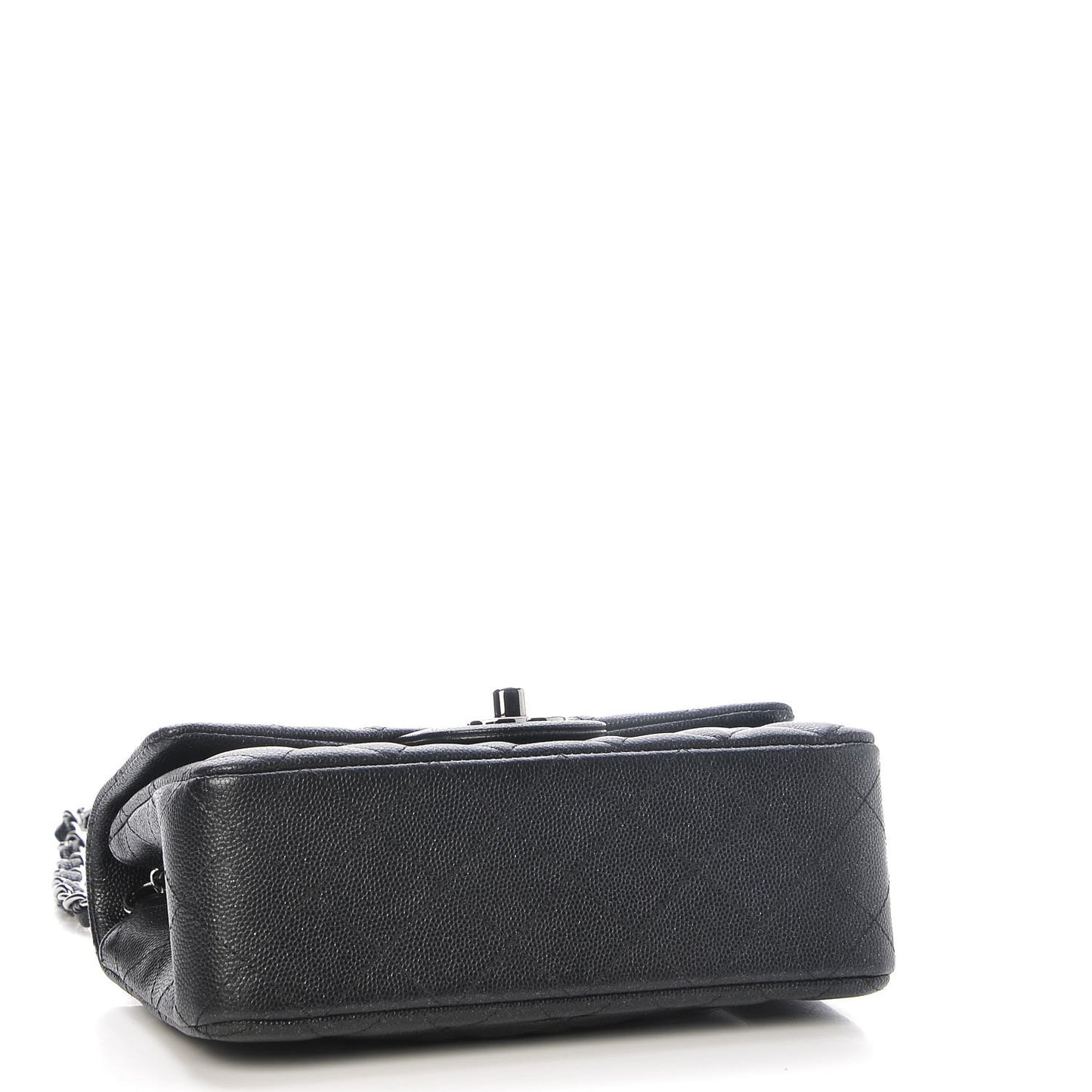 Iridescent Caviar Quilted Mini Rectangular Flap Black