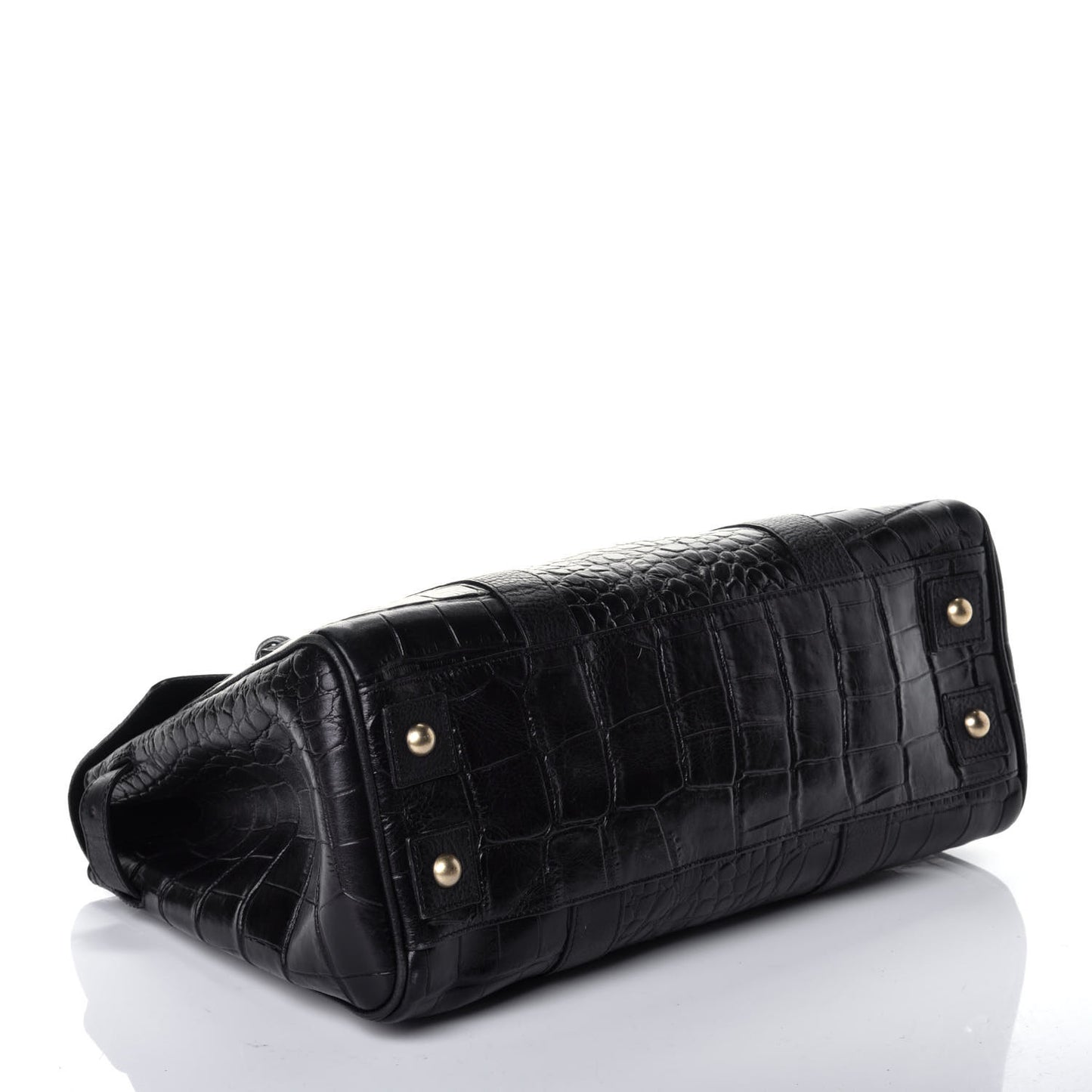 Calfskin Crocodile Embossed Bayswater Black