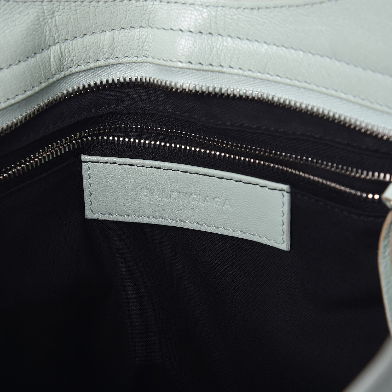 Balenciaga Chevre Silver Metallic Edge Hardware City Vert Anis 8 of 9