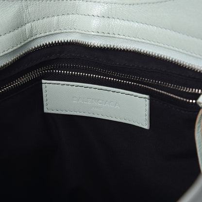 Balenciaga Chevre Silver Metallic Edge Hardware City Vert Anis 8 of 9