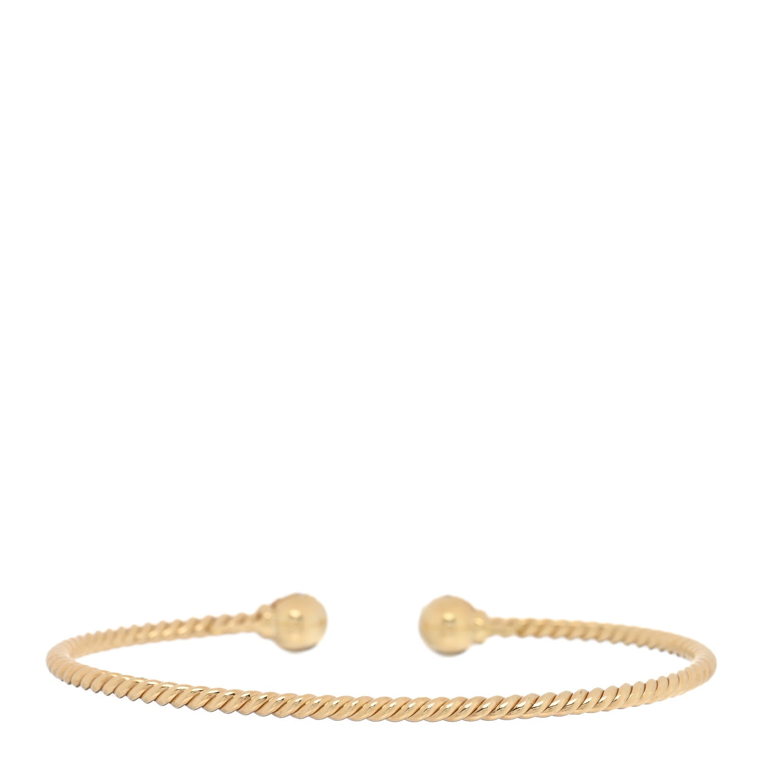 David Yurman 18K Yellow Gold Diamond 2.3mm Solari Cablespira Bracelet 2 of 3