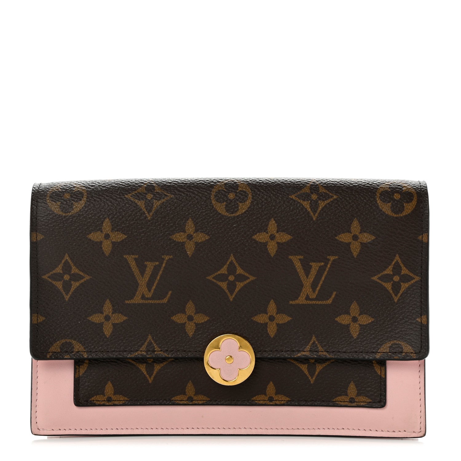 Louis Vuitton Monogram Flore Chain Wallet Rose Ballerine 1 of 8