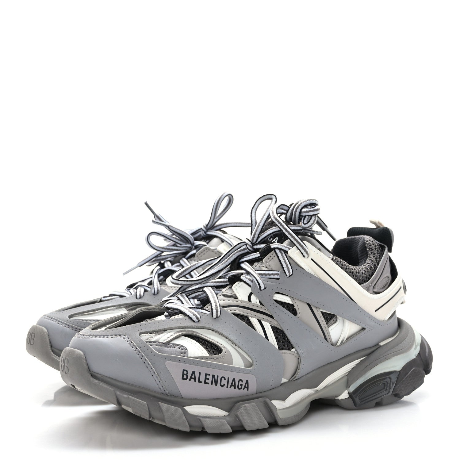 Balenciaga Mesh Nubuck Effect Fabric LED Womens Track Sneakers 38 Grey 3 of 7