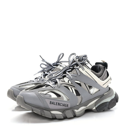 Balenciaga Mesh Nubuck Effect Fabric LED Womens Track Sneakers 38 Grey 3 of 7