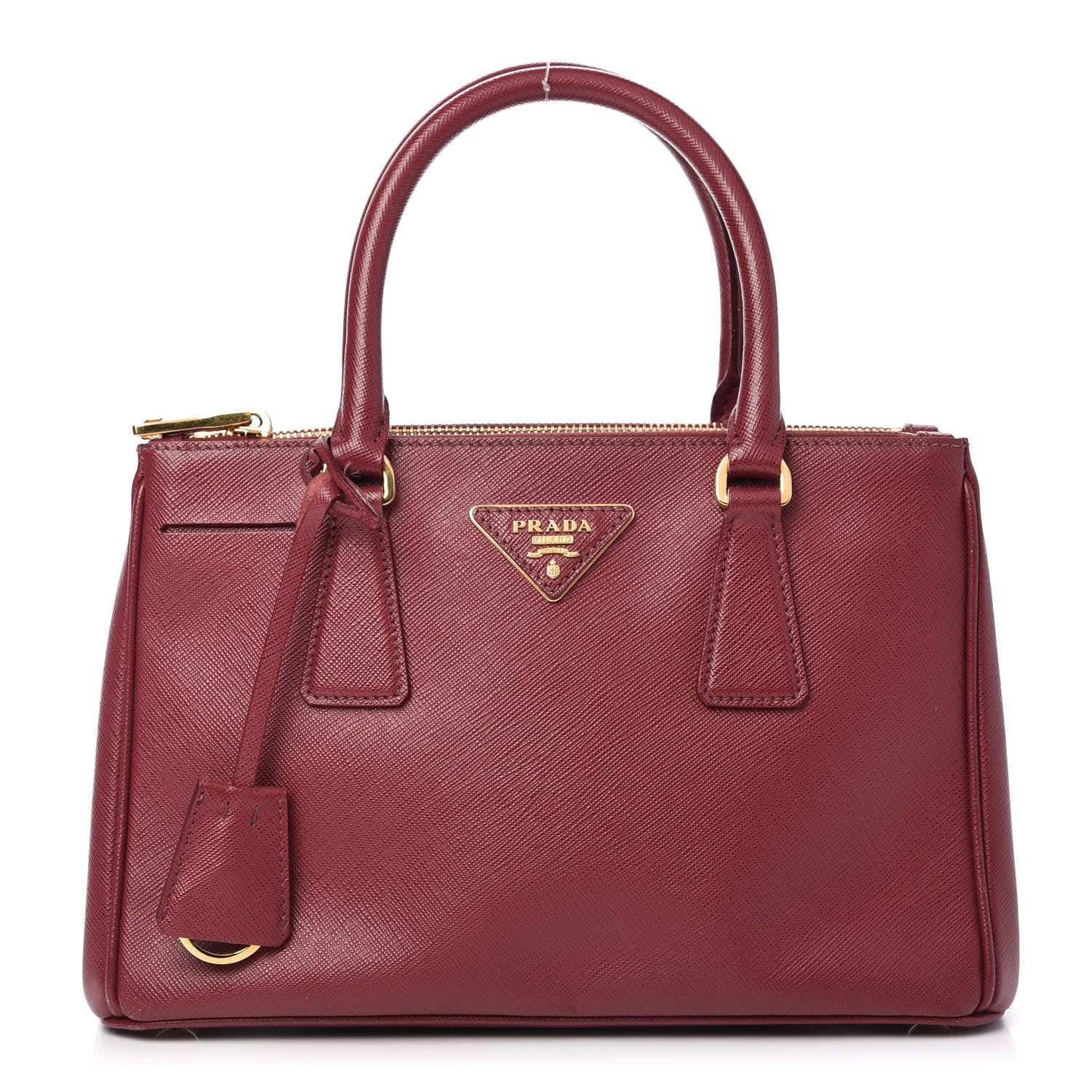 Prada Saffiano Mini Galleria Double Zip Tote Cerise 1 of 12