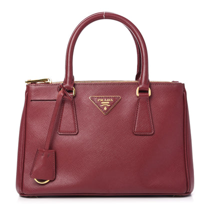 Prada Saffiano Mini Galleria Double Zip Tote Cerise 1 of 12