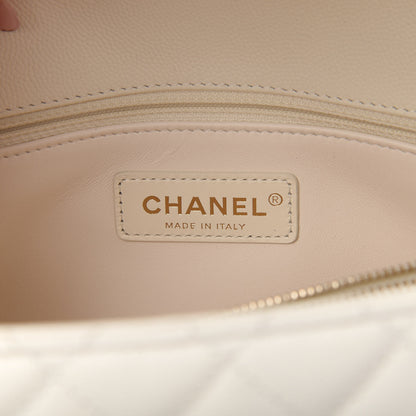 Chanel Caviar Quilted Small Coco Handle Flap White 8 of 11