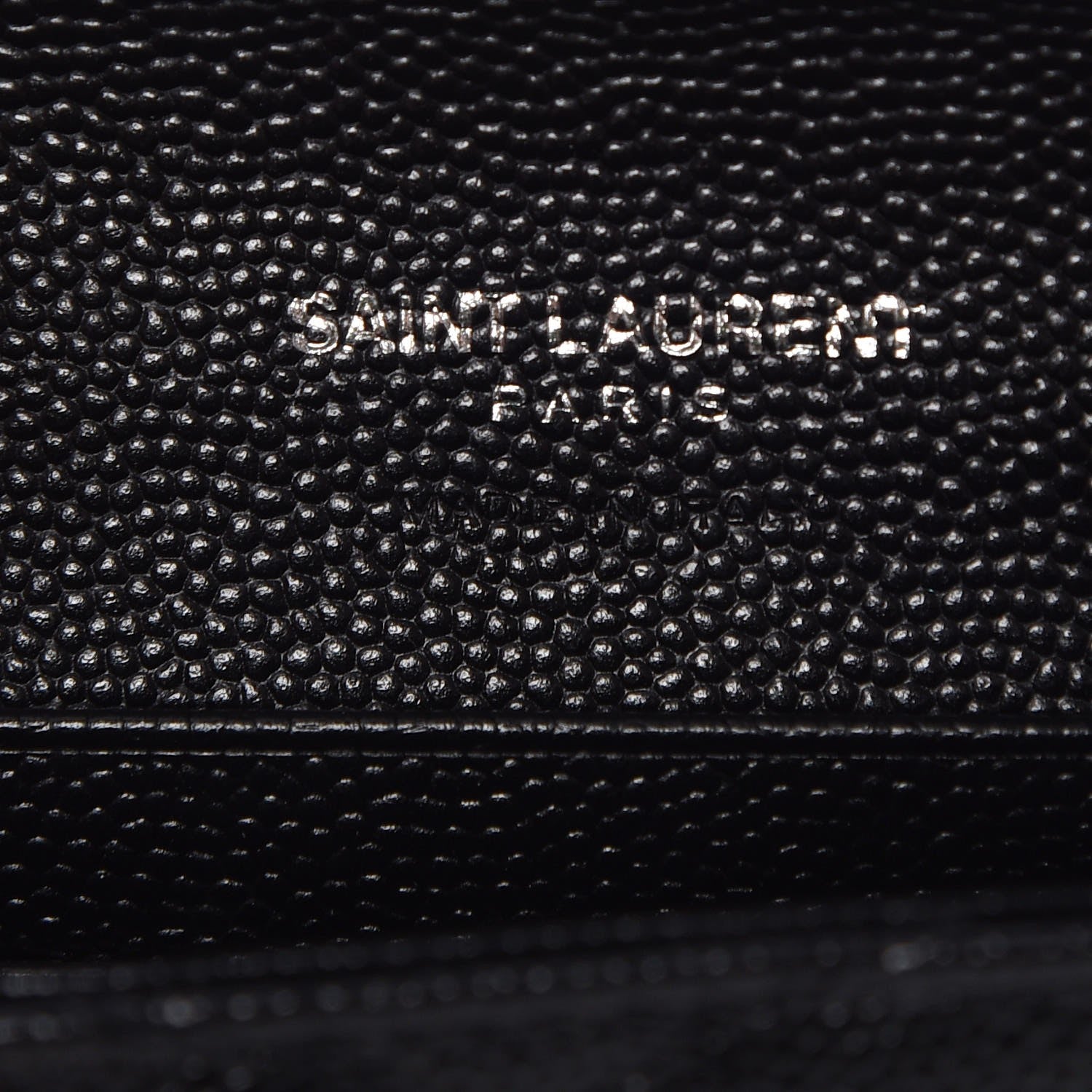 Saint Laurent Grain De Poudre Matelasse Chevron Small Monogram Envelope Wallet Black 6 of 7