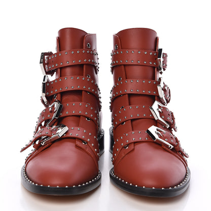 Givenchy Calfskin Studded Prue Buckle Bootie 38.5 Cognac 2 of 8