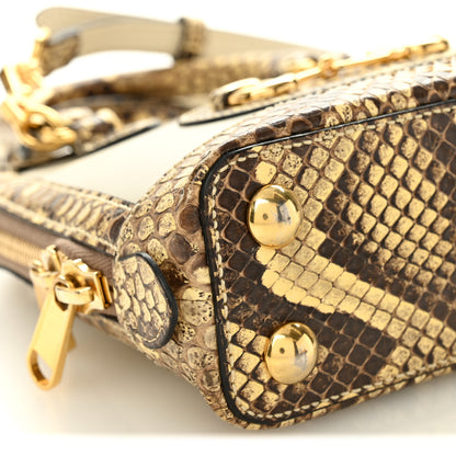 Gucci Snakeskin Boarded Plutone Calfskin Mini Horsebit 1955 Top Handle Bag White Multicolor 9 of 12
