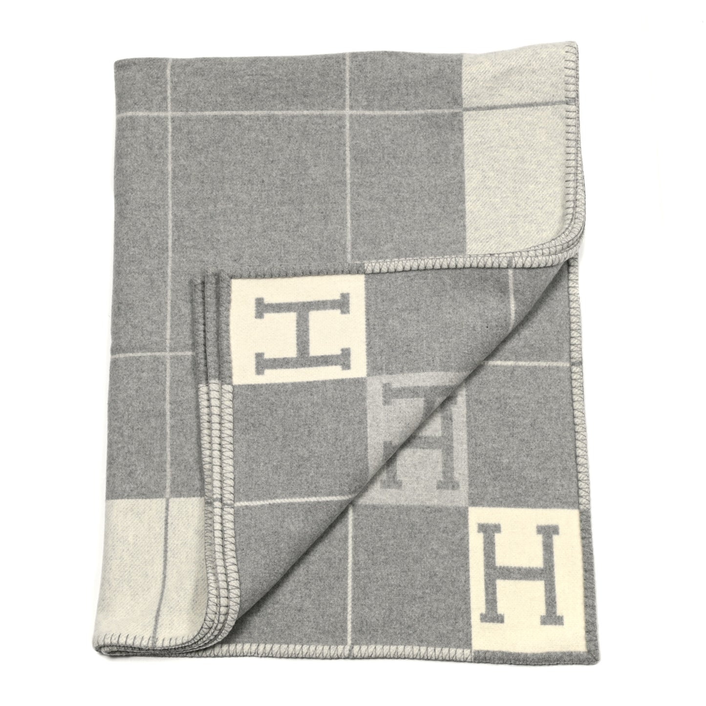 Wool Cashmere Avalon III Blanket Ecru Gris Clair