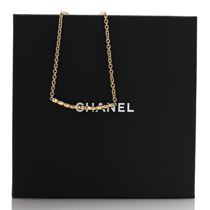 Chanel Crystal CC Heart Link Choker Necklace Gold 7 of 7
