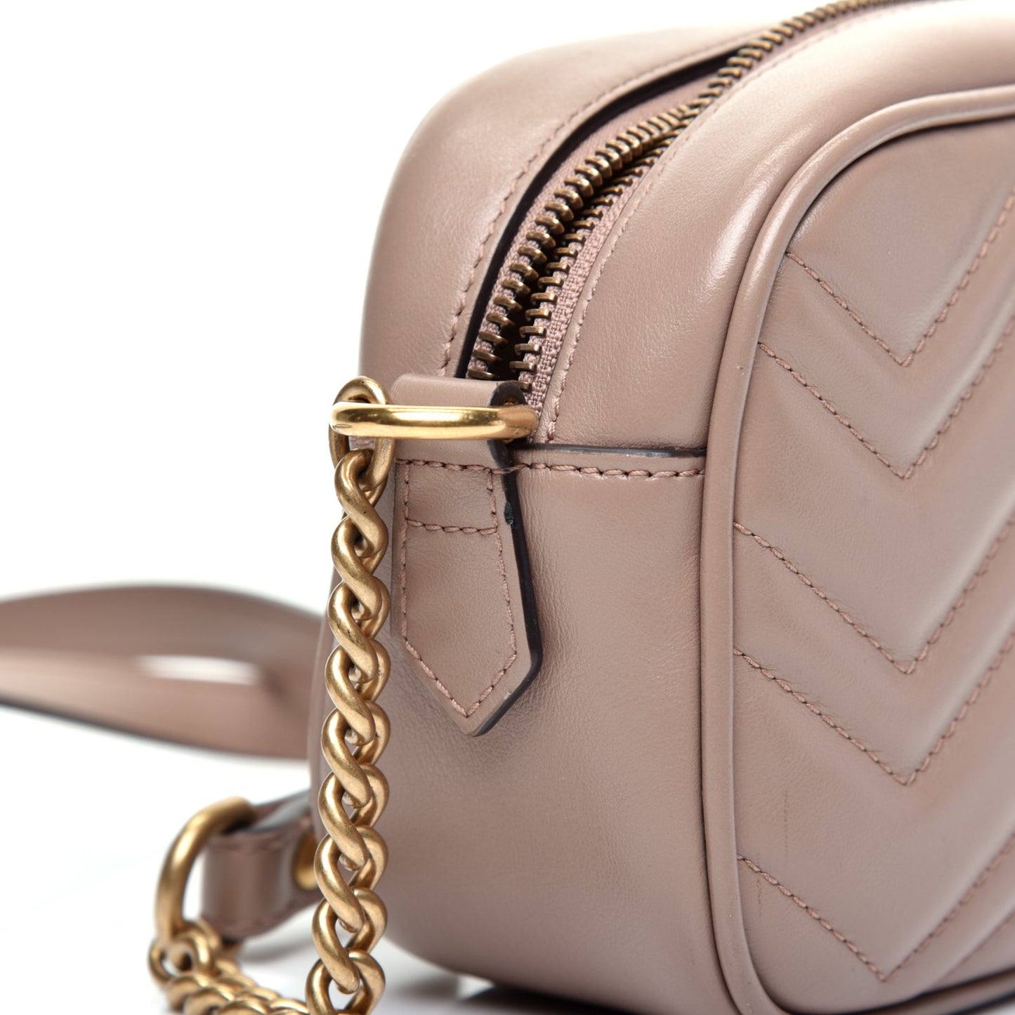 Calfskin Matelasse Mini GG Marmont Chain Shoulder Bag Porcelain Rose
