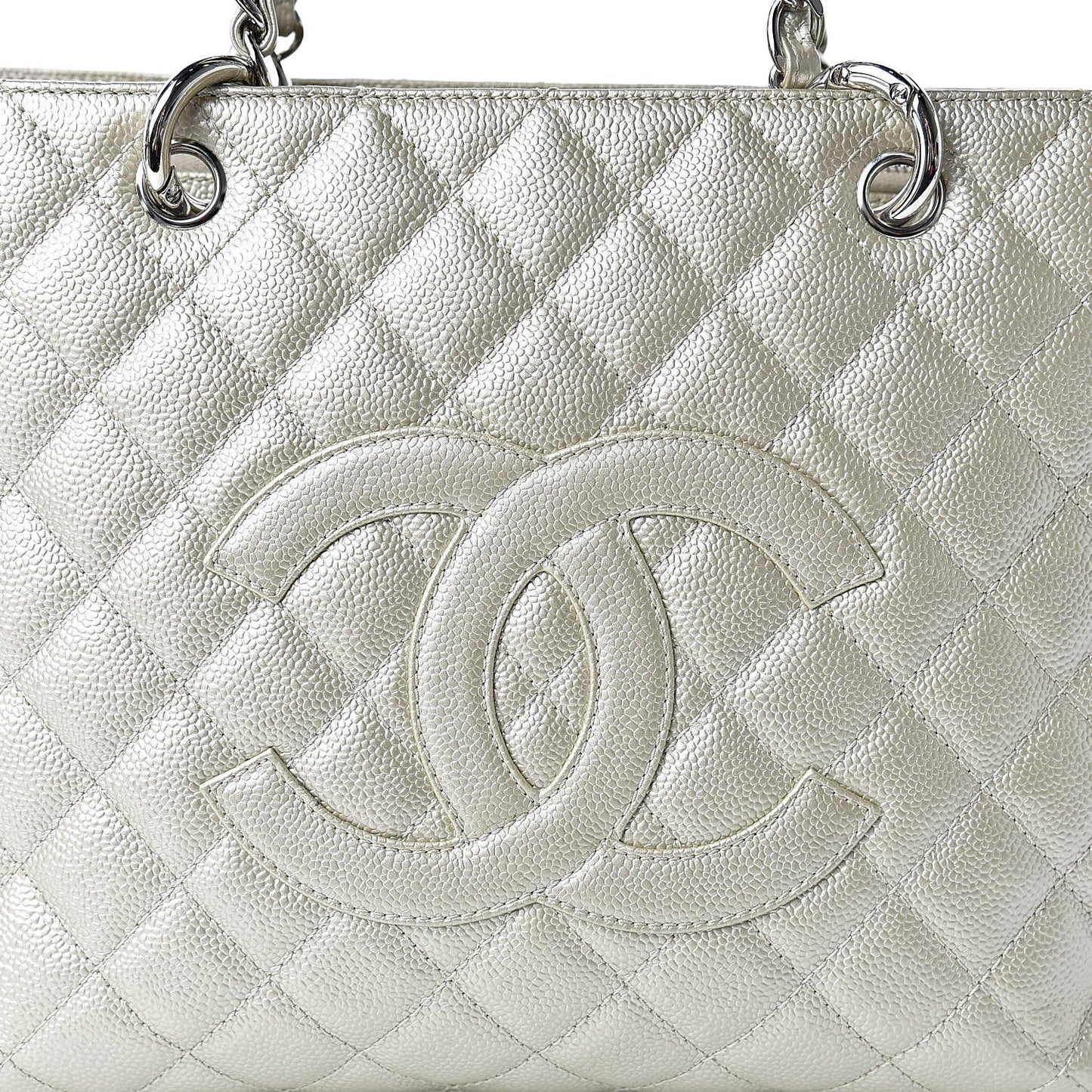 Metallic Caviar Grand Shopping Tote GST Light Gold