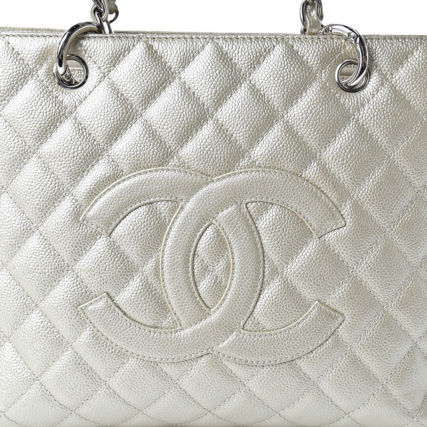 Chanel Metallic Caviar Grand Shopping Tote GST Light Gold 8 of 20