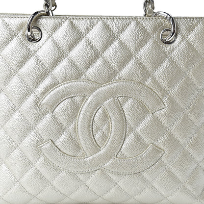 Chanel Metallic Caviar Grand Shopping Tote GST Light Gold 8 of 20