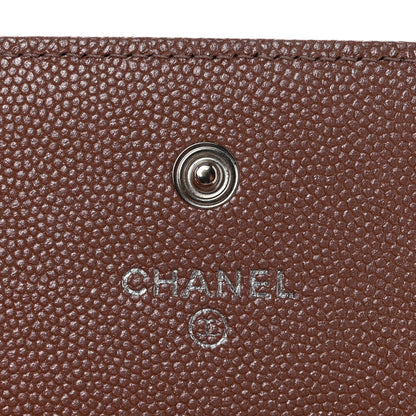 Chanel Metallic Caviar Chevron Quilted Vintage Mademoiselle Flap Card Holder Pink 6 of 8