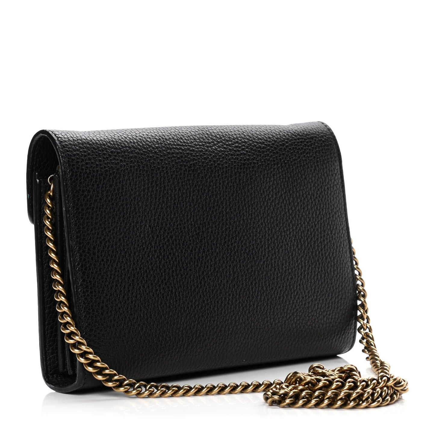 Calfskin GG Marmont Chain Wallet Black