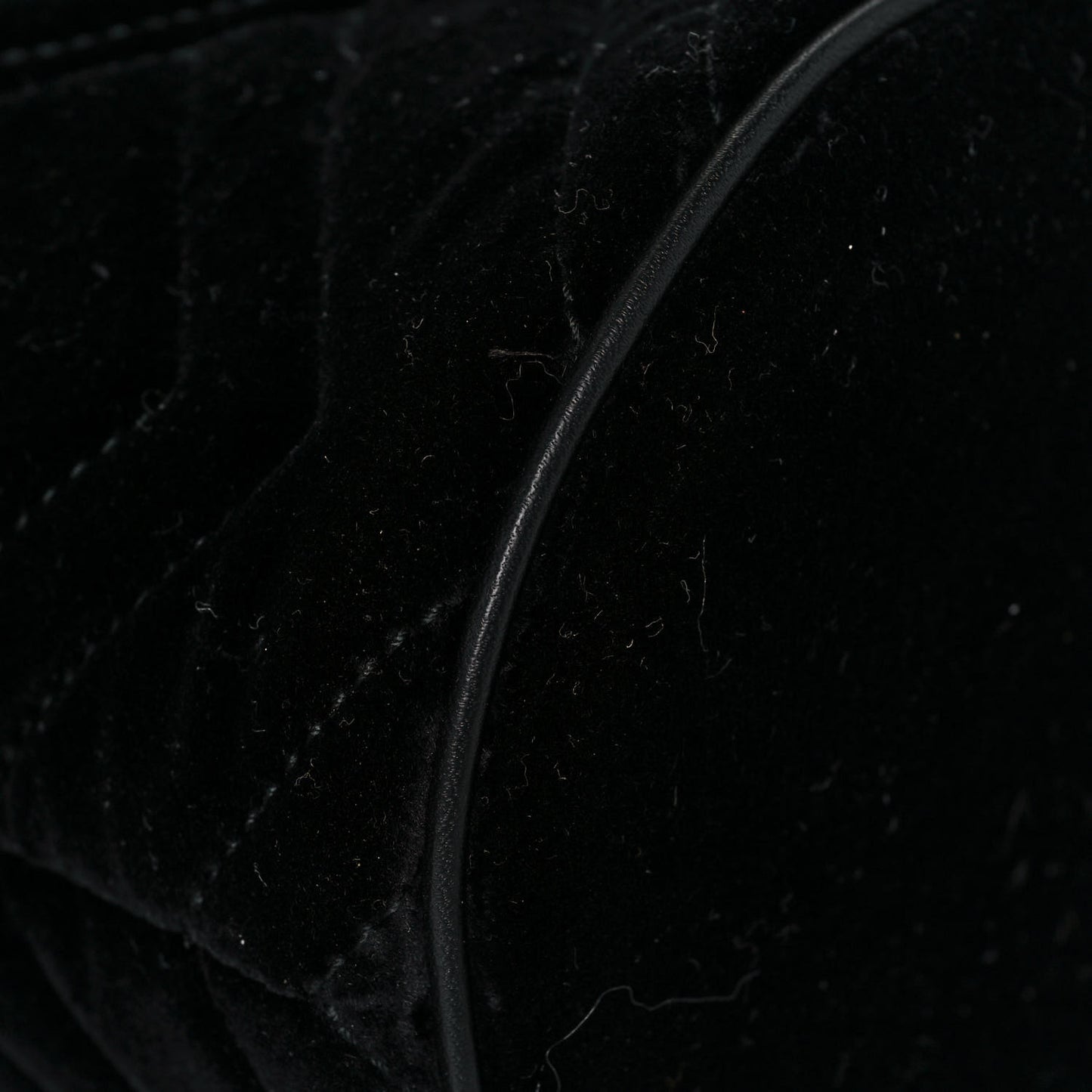 Velvet Matelasse Mini GG Marmont 2.0 Bucket Bag Black
