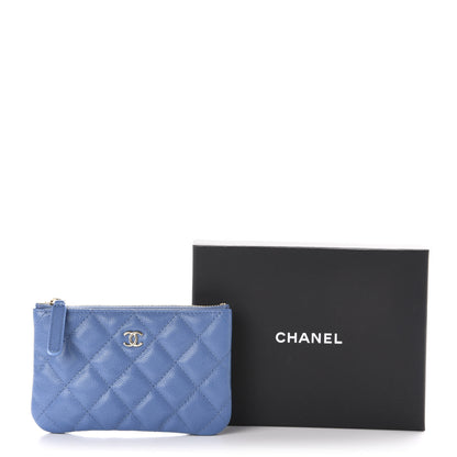 Chanel Caviar Quilted Small Cosmetic Case Blue 10 of 10