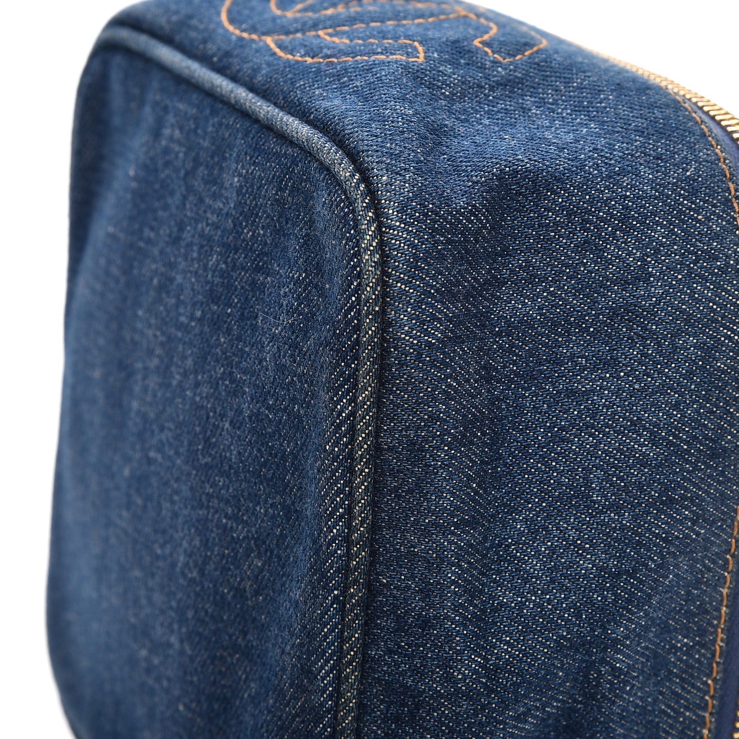 Denim Vanity Cosmetic Case Blue