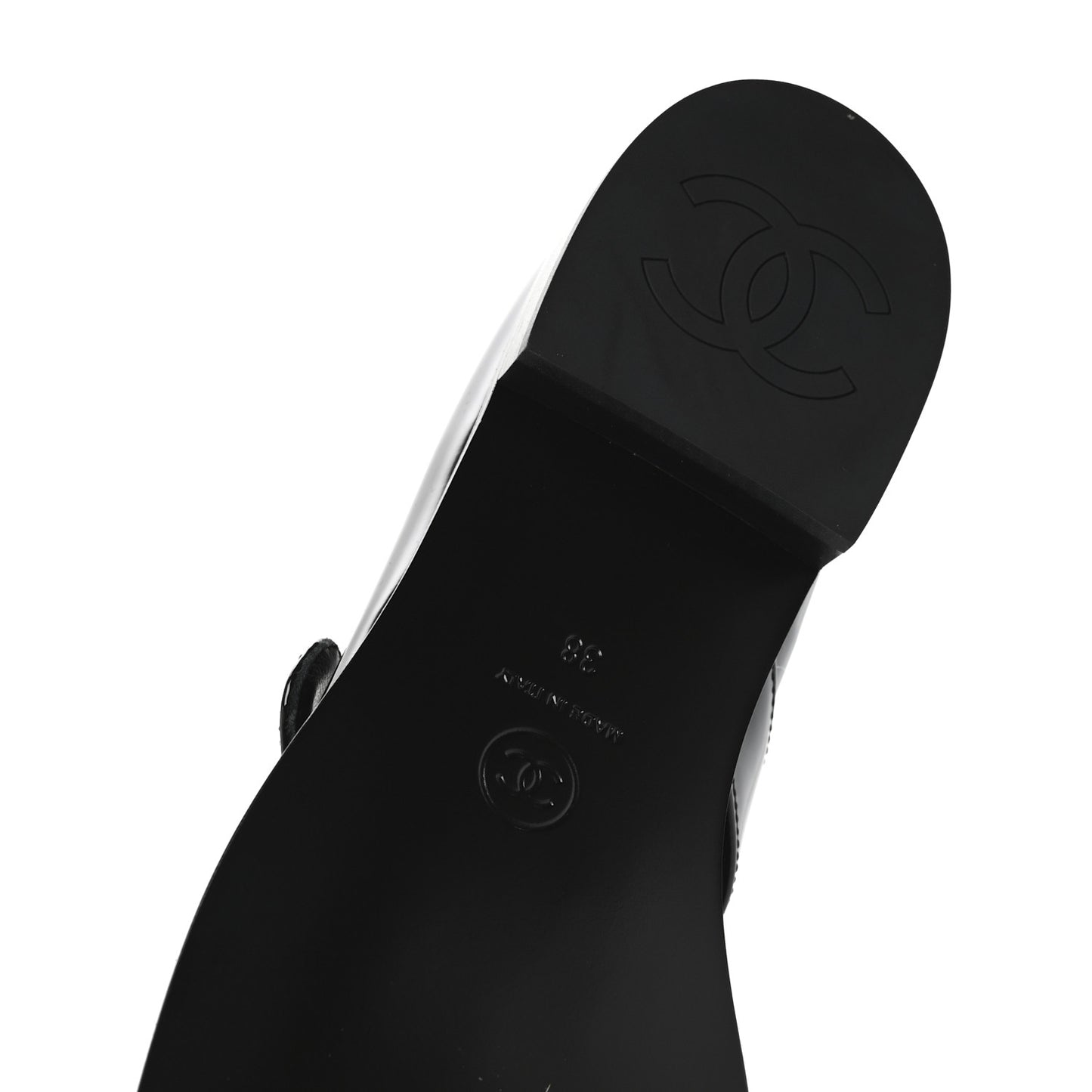 Patent Calfskin Mary Janes Flats 38 Black