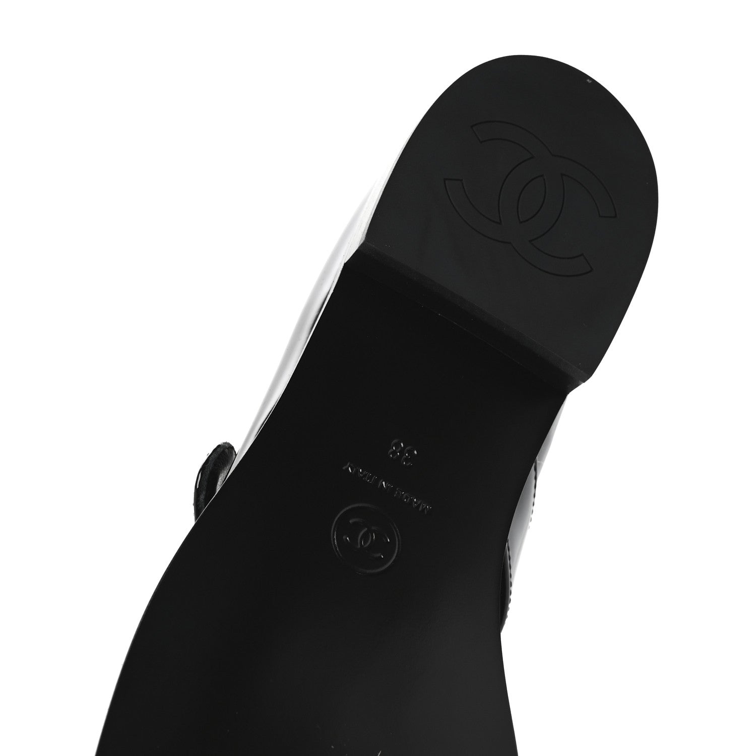Chanel Patent Calfskin Mary Janes Flats 38 Black 7 of 9