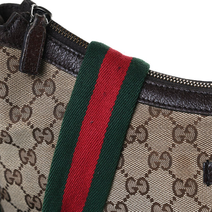 Gucci Monogram Web Medium Half Moon Hobo Dark Brown 12 of 20