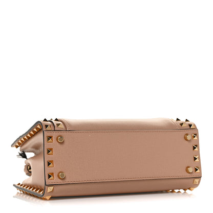 Valentino Garavani Vitello Small Rockstud Alcove Top-Handle Bag Rose Cannelle 3 of 7
