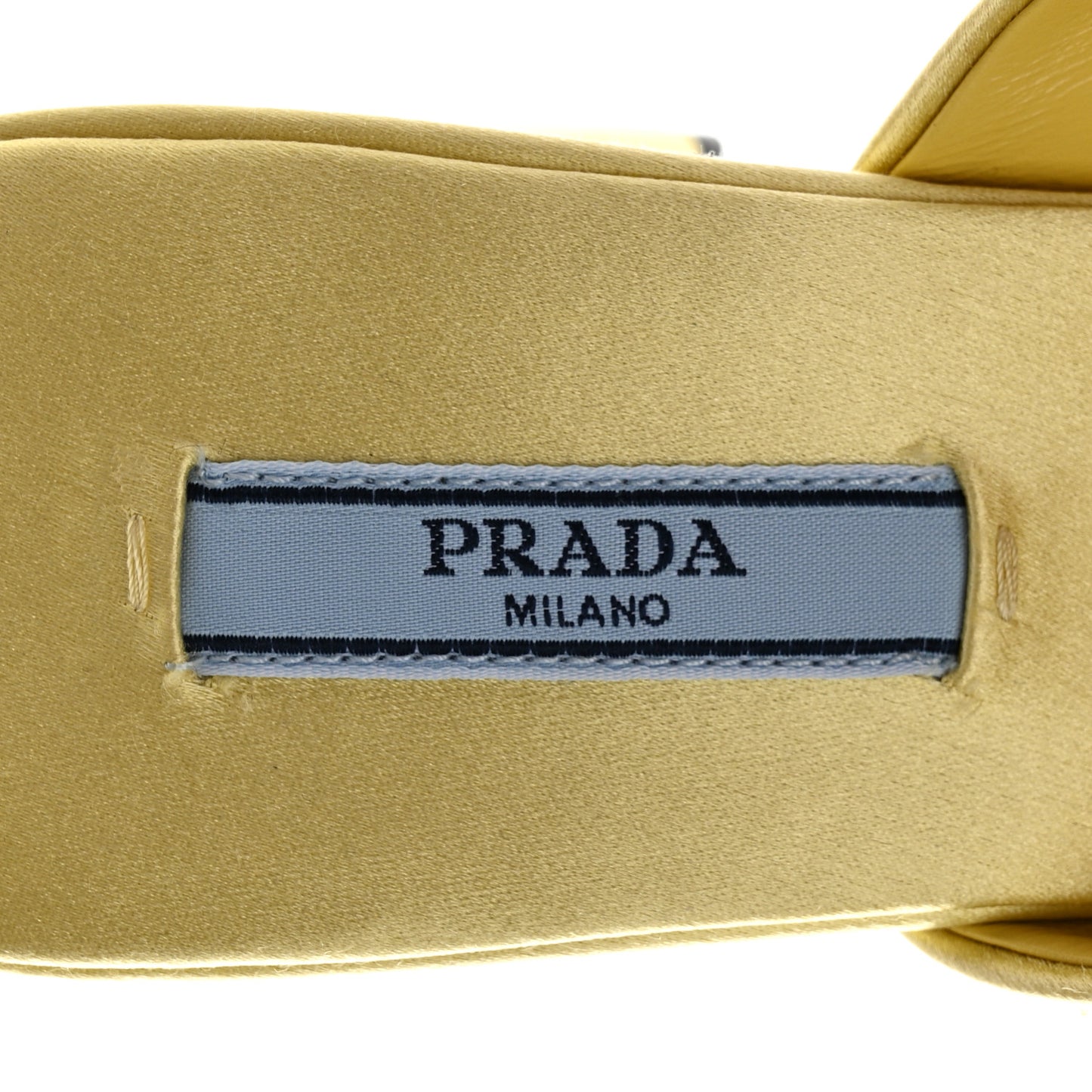 Satin Crystal Logo 90mm Slide Sandals 36 Ananas