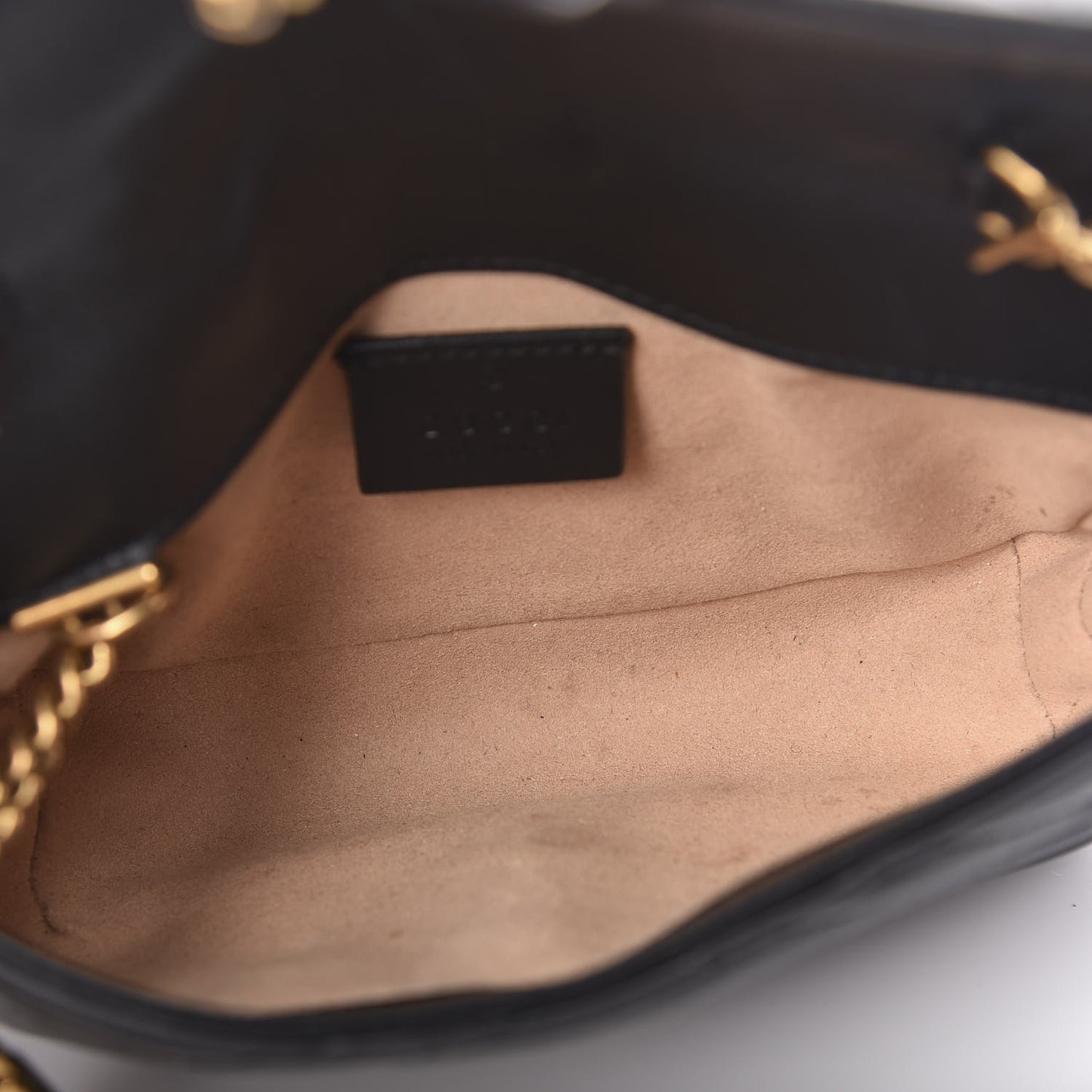Calfskin Matelasse Super Mini GG Marmont Shoulder Bag Black