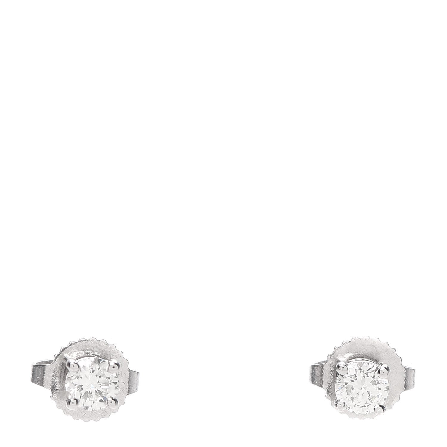Tiffany Platinum Diamond .31ctw Solitaire Earrings 1 of 5