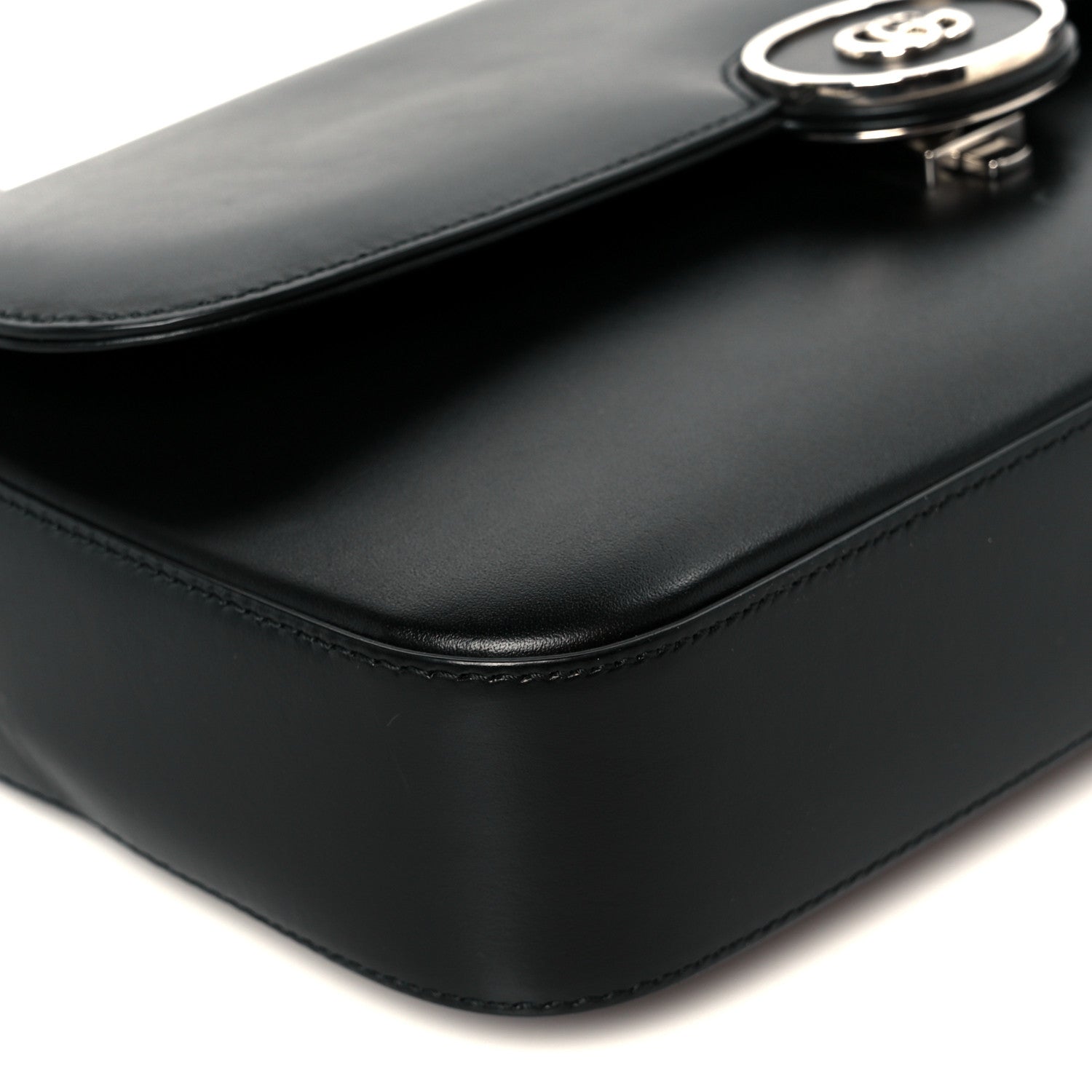 Gucci Senna Calfskin Petite GG Top Handle Shoulder Bag Black 10 of 11