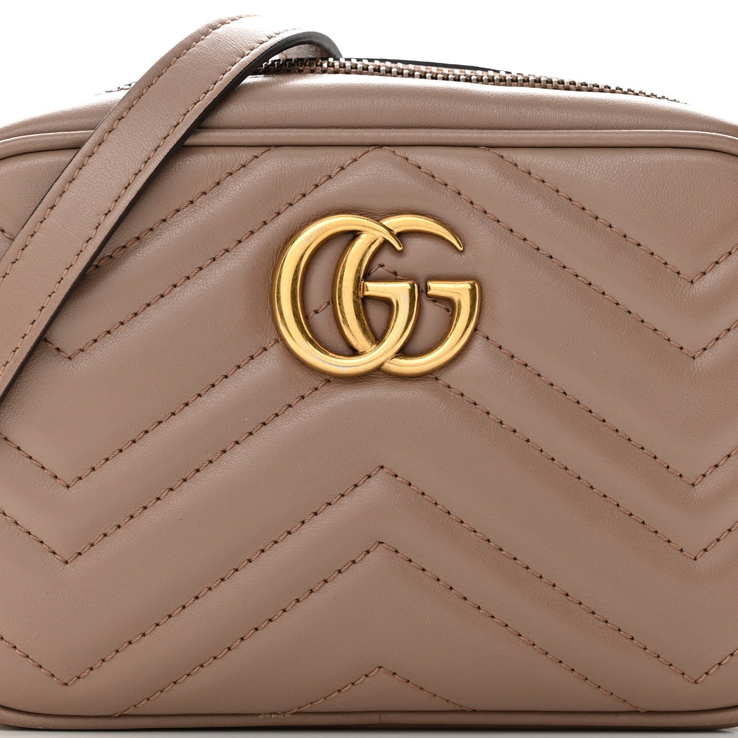 Gucci Calfskin Matelasse Mini GG Marmont Chain Shoulder Bag Porcelain Rose 8 of 12