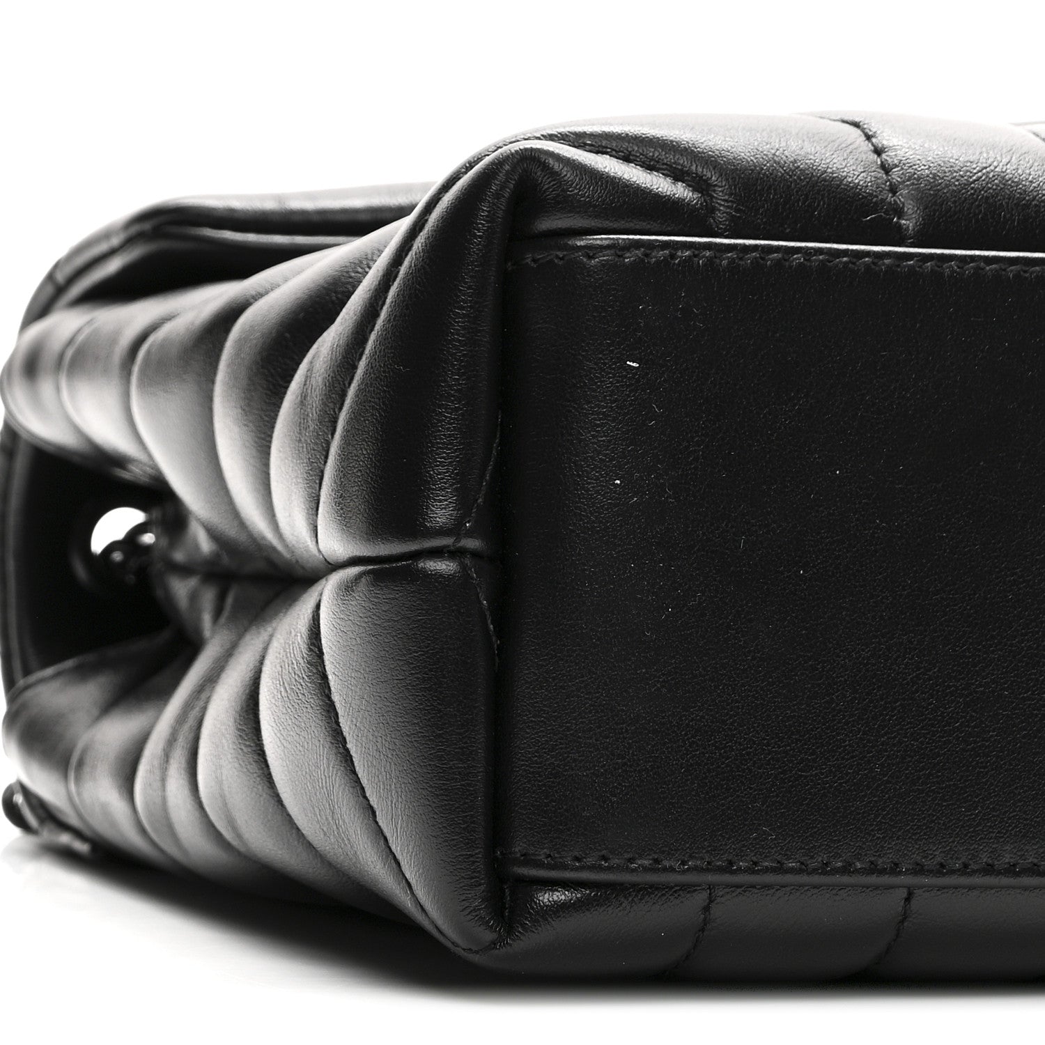 Saint Laurent Calfskin Y Quilted Monogram Monochrome Small Loulou Chain Satchel Black 9 of 10
