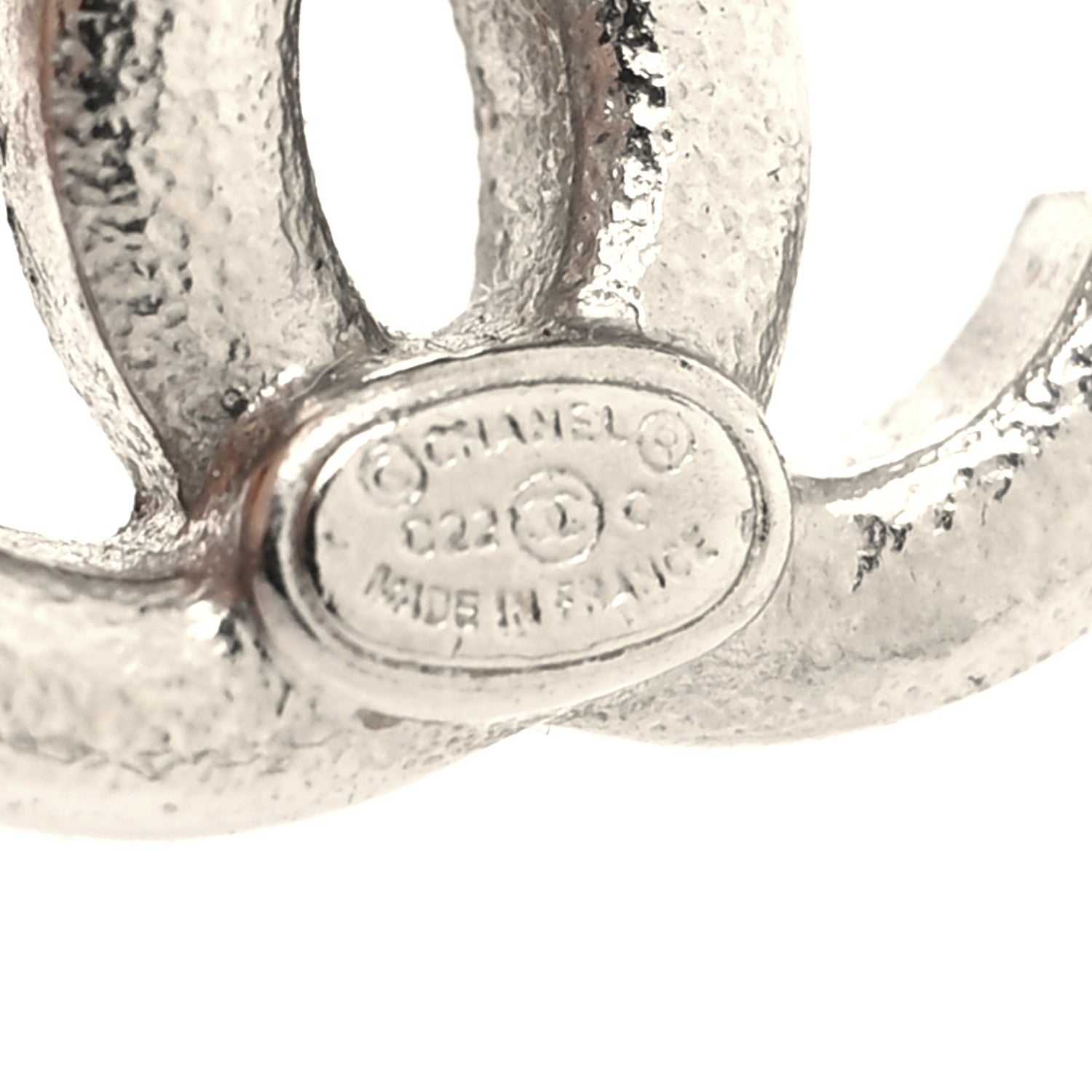 Chanel Crystal CC Earrings Silver 4 of 4
