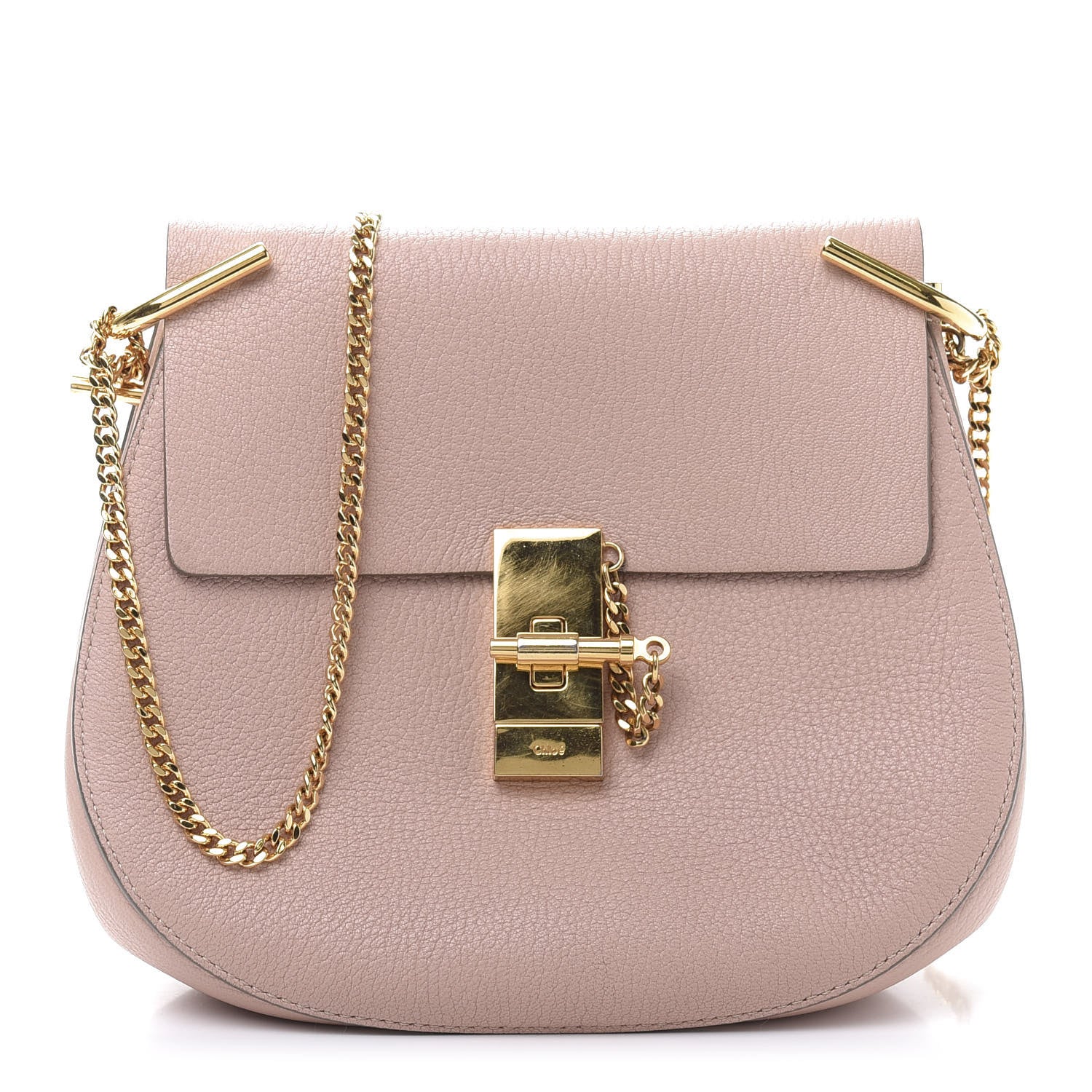Chloe Grained Lambskin Drew Shoulder Bag Cement Pink 1 of 11