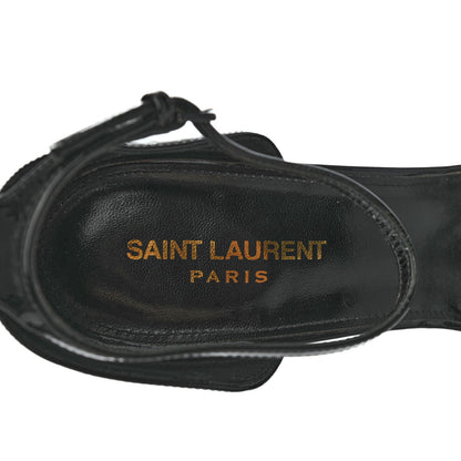 Saint Laurent Patent Calfskin Opyum 110 Sandals 41 Black Gold 7 of 7