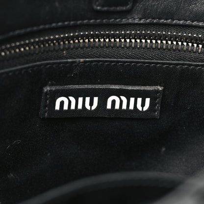 Miu Miu Nappa Woven Crystal Chain Bucket Bag Black 6 of 10