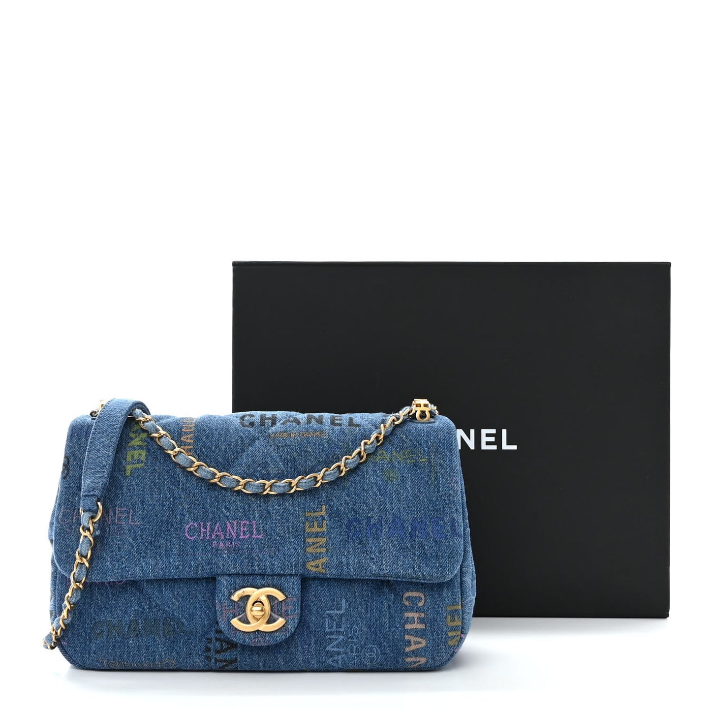 Denim Quilted Denim Large Mood Flap Blue Multicolor