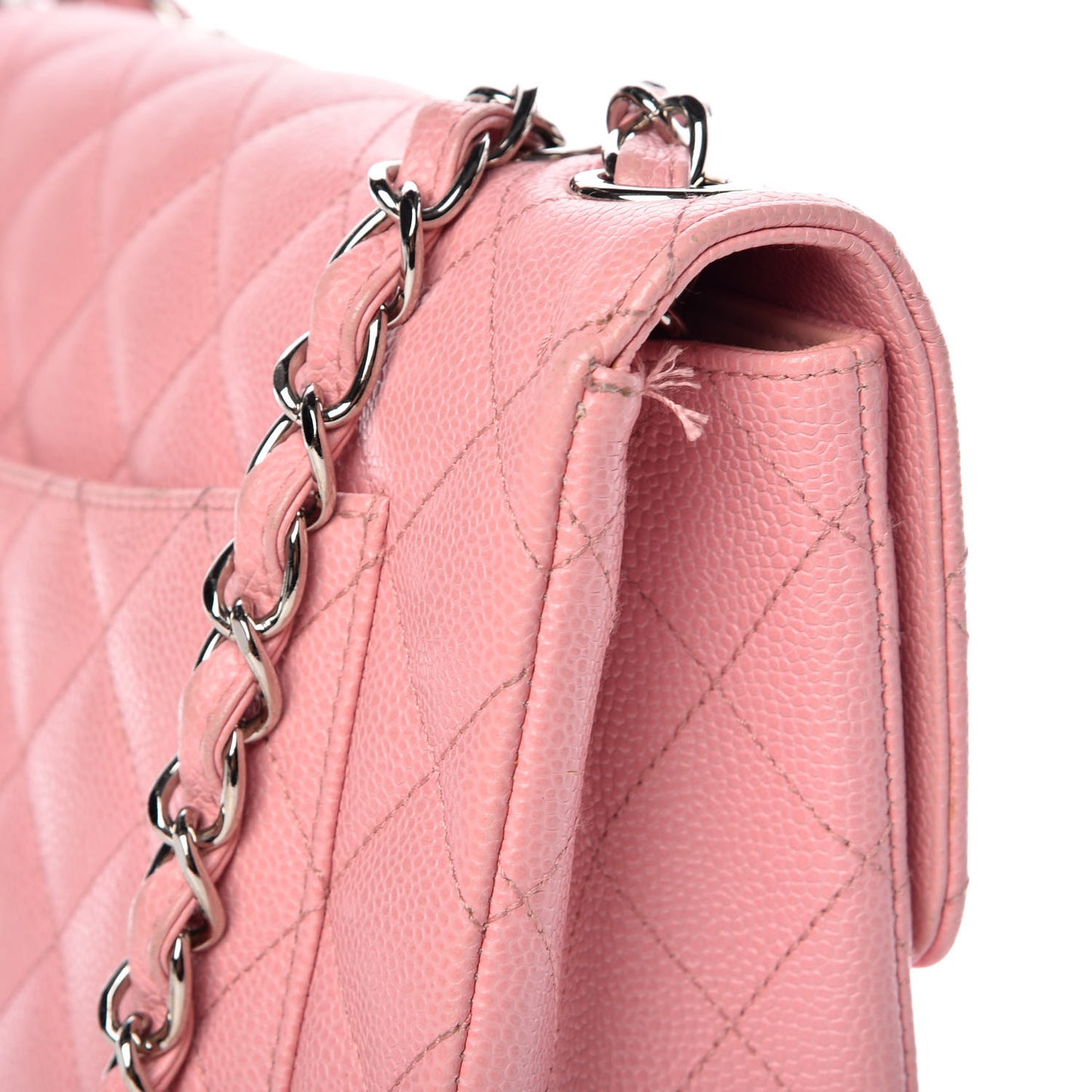 Caviar Jumbo Single Flap Pink